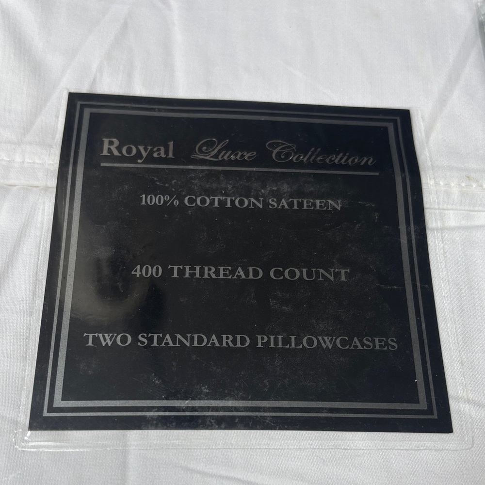 Royal luxe collection 100 cotton sateen White Pillowcases 400 thread